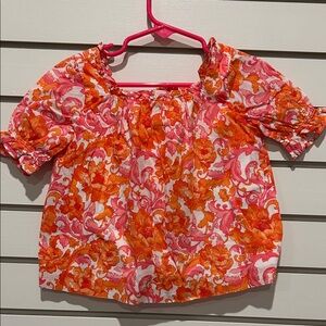Janie and Jack Orange and Pink Floral Top